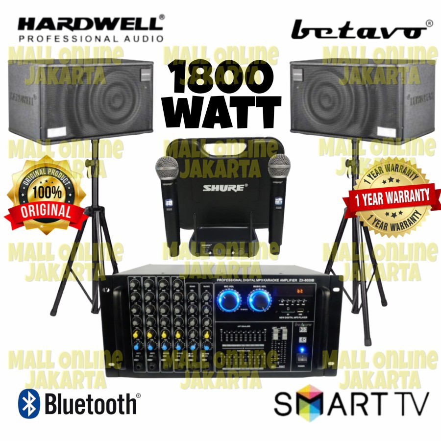 Paket Speaker karaoke Hardwell 10 inch Original Betavo Zx8000