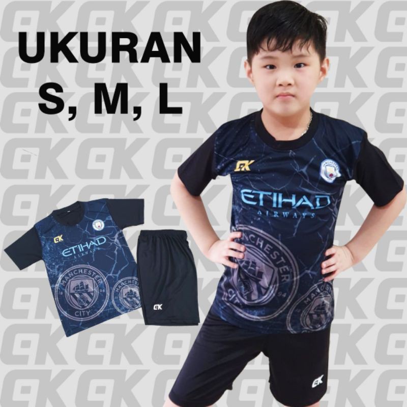 Setelan bola anak#setelan bola printing#jersey Liverpool hitam anak ready Size S M L