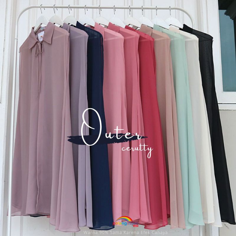 Outer gamis Outer ceruty pelangi hijab