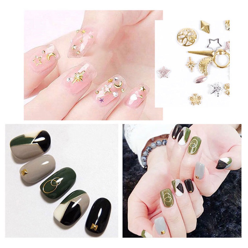 Siy Rivet Metal 3d Warna Goldsilver Hias Mutiaraberlian Imitasi Untuk Dekorasi Nail Art Diy