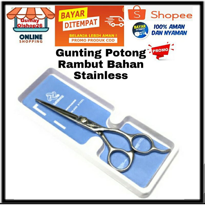 Gunting Potong Rambut Bahan Stainless Berkualitas // Alat Cukur Rambut Gunting Full Stainless