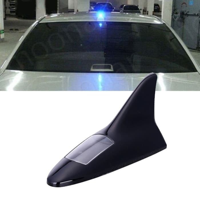 SPOILER CAR WING MOBIL SHARK FIN LED LAMPU TENAGA SURYA SOLAR RECHARGE