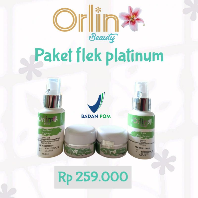 ORLIN BEAUTY SKINCARE PAKET CREAM FLEK WHITENING PLATINUM BPOM - KRIM PENGHILANG FLEK BINTIK HITAM M