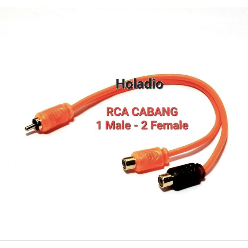 RCA CABANG 1 COWOK 2 CEWEK /  Y JACK RCA CABANG / 1 MALE TO 2 RCA FEMALE READY ORANGE