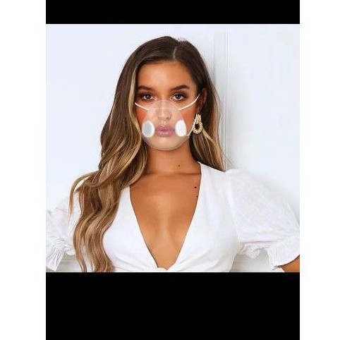 masker fashion transparan / masker premium import