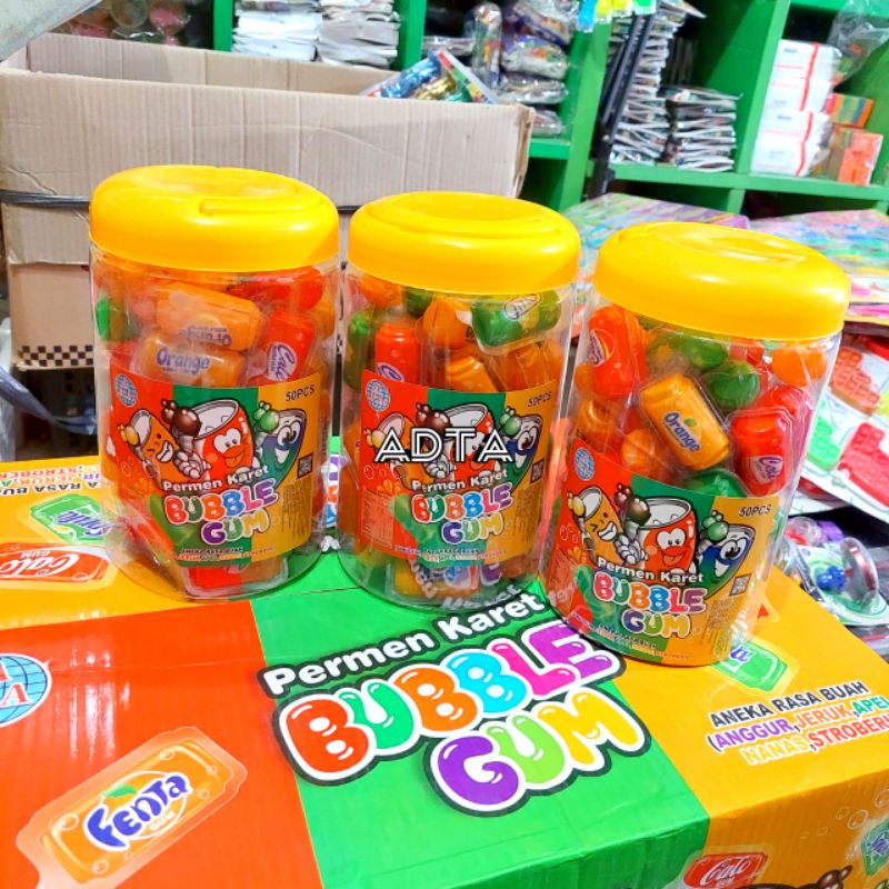 Permen Karet Bubble Gum Bentuk Botol Isi 50Pcs Aneka Rasa