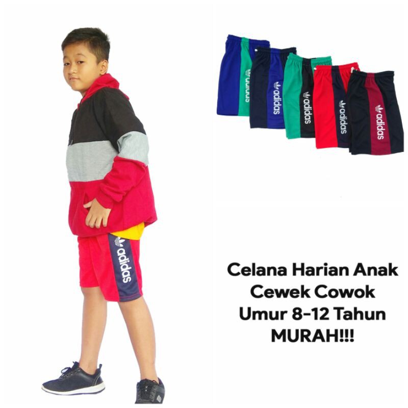 Kolor anak murah Adidas cewek cowok muat anak umur 8-12 Tahun murah