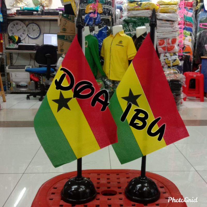 

best seller tiang kayu meja+bendera GHANA ready stock