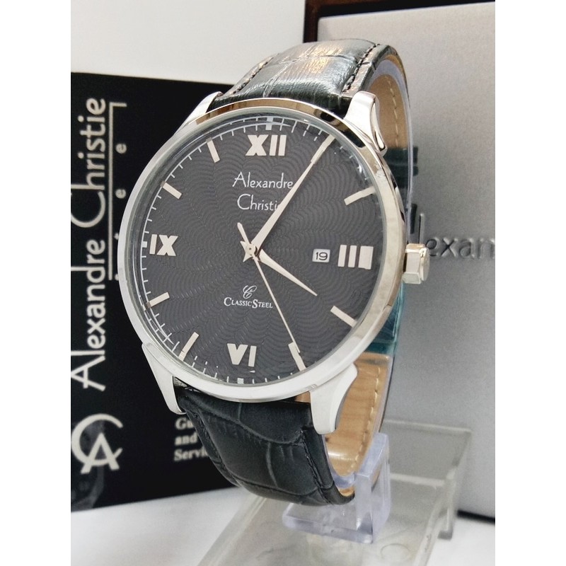 jam tangan pria alexandre christie AC 8457MD ABU_ABU SILVER PLAT ABU-ABU