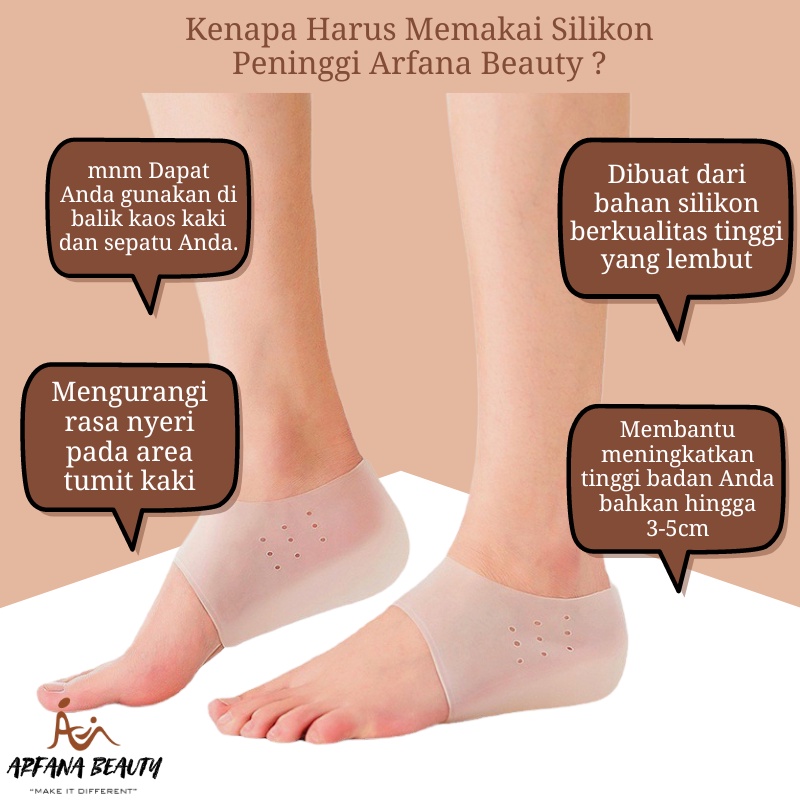 Sol Sepatu Peninggi Badan Silikon Insole Peninggi Posture Badan Pria Wanita Lembut Original