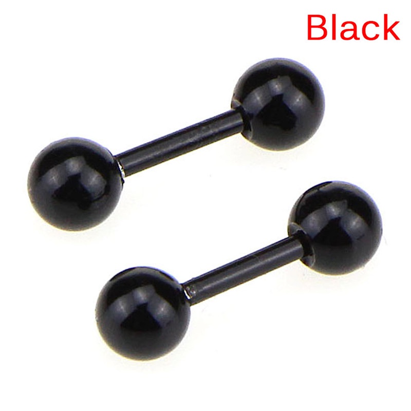 Anting Stud Tindik Tulang Rawan Bentuk Barbell Bahan Stainless Steel