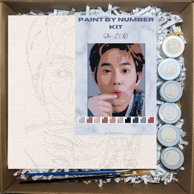 

Paint By Number [Suho - EXO] | Painting Kit Kanvas | Kit lukis + freebies