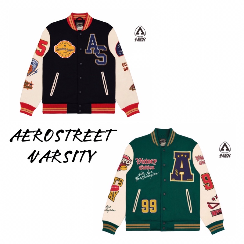 [ORIGINAL] Aerostreet Varsity Go Hard Or Go Home Hitam Jaket Limited Edition