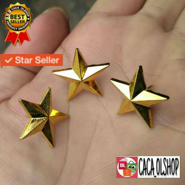 Pin Bros Bintang Gold 1pc + 1box size 2cm tusuk paku