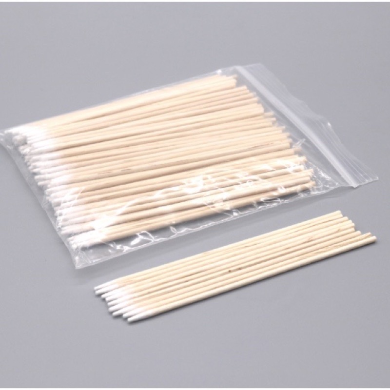 100pcs Wood wooden stick stik cotton eyelash sulam aplikasi anastesi