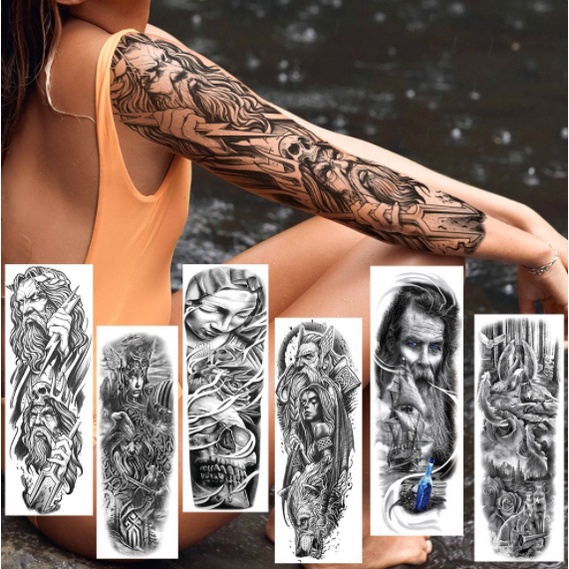 Tato Temporer Full Lengan Tahan Air Tato Temporary