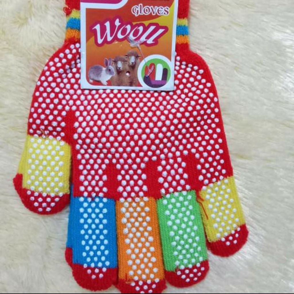 Sarung Tangan Motor Magic Gloves Wooll Bintik Warna