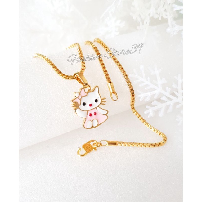 New Kalung Anak Kitten impor perhiasan yaxiya Lapis emas Kalung anak Kitty