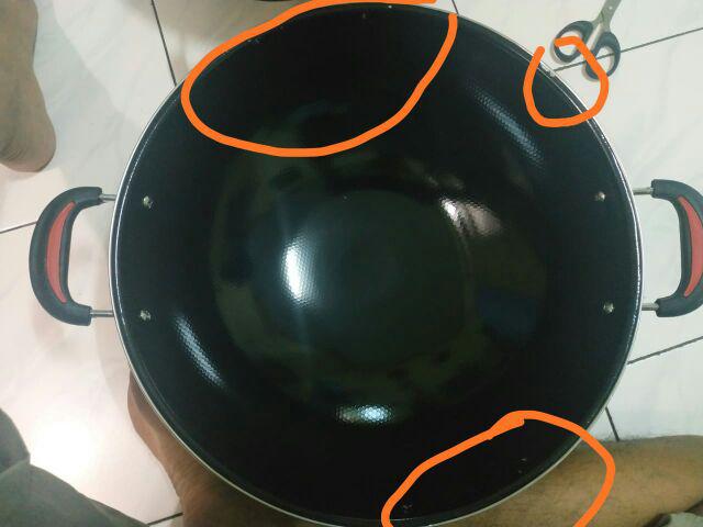 Wajan Enamel Kuping Warna Hitam Uk 34inch