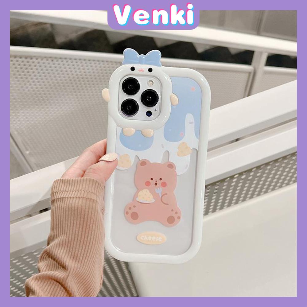 iPhone Case Silicone Soft Case Clear Case Airbag Shockproof Protection Camera Shiny Feel Bear Cartoon Cute Compatible For iPhone 11 Pro Max 13 Pro Max 12 Pro Max 7Plus xr XS Max