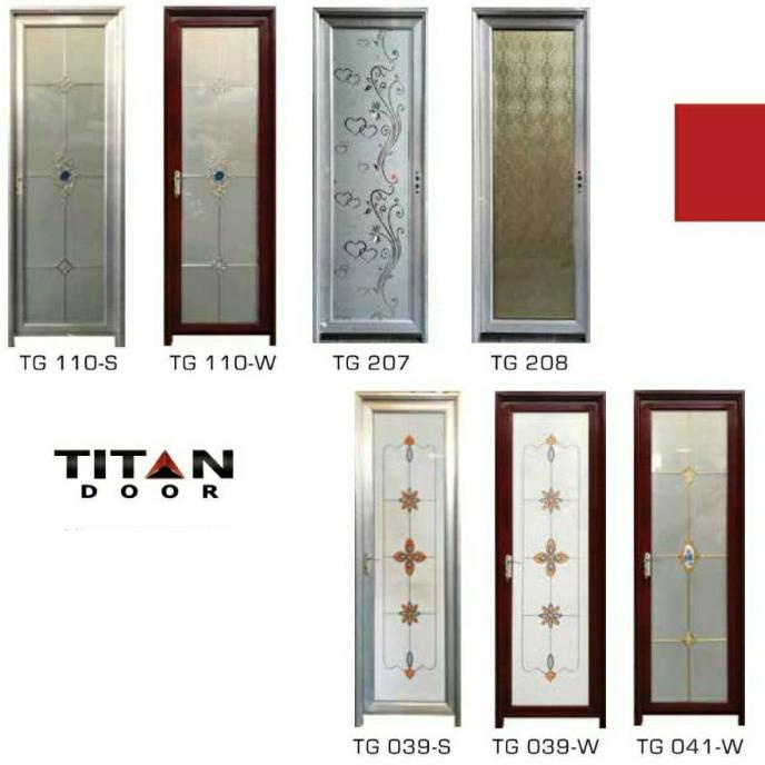 Pintu Kamar Mandi Titan Kusen Aluminium Full Kaca