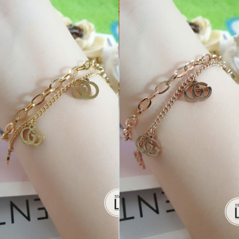 Gelang Tangan 2 Layer Gold/Rosegold N15092104