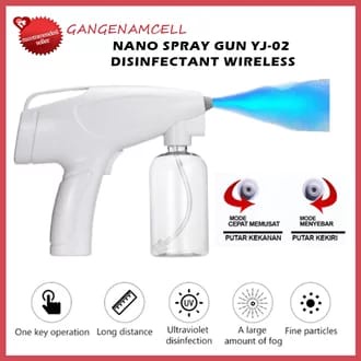 Spray Gun UV PORTABLE Wireless Nano Mist Anti Kuman disinfektan USB alat Cuci mobil 350ml FOGGING