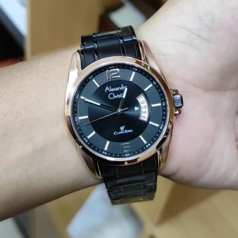 jam tangan alexandre christie pria classic simple stainless original