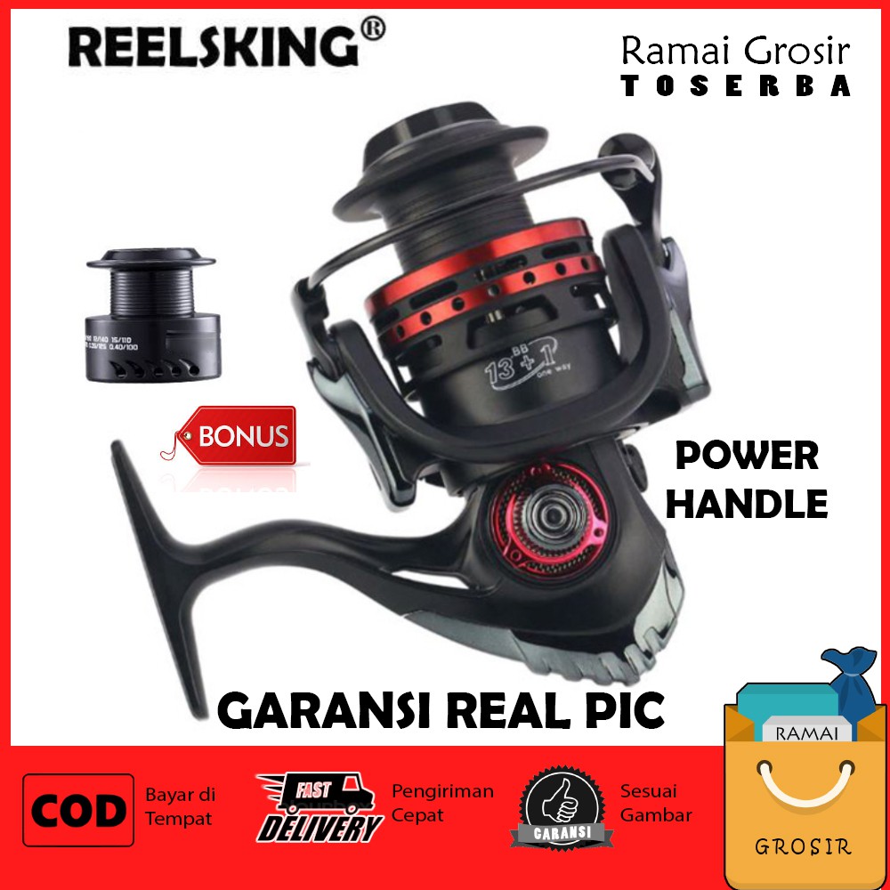 REEL POWER HANDLE REELSKING XM1000-7000 SPOOL BESI DOUBLE SPOOL 13+1BB