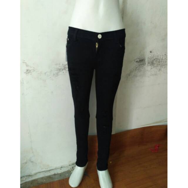 Celana soft jeans prada sobek