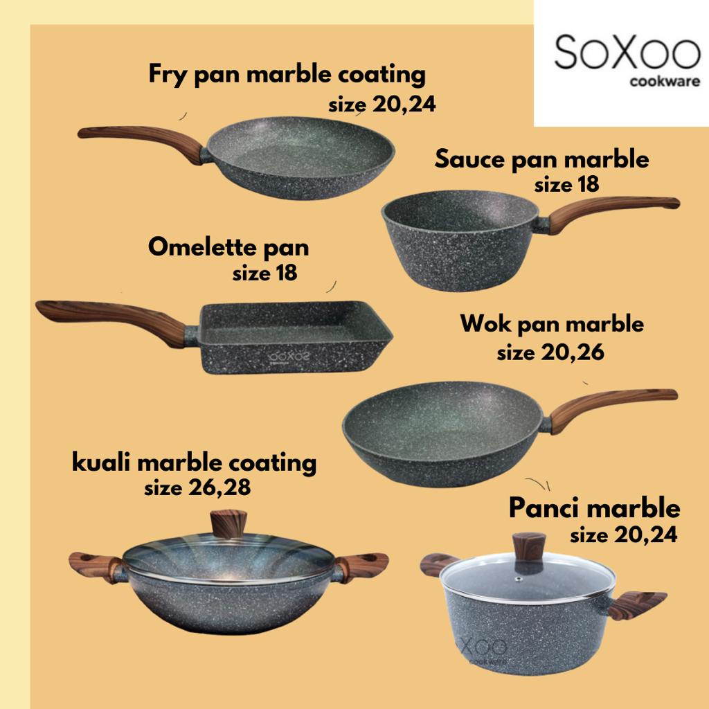 Jual Fry Pan Penggorengan Soxoo Kuali Wajan Fry Wok Panci Marble