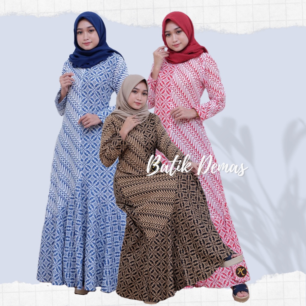 Gamis Batik Terbaru 2021/Gamis Busui/Gamis Batik Jumbo