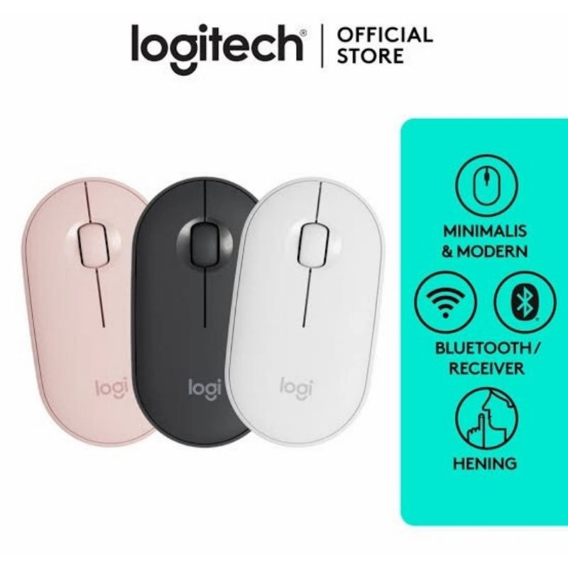 Logitech Pebble Wireless Bluetooth Mouse M350 - Rose