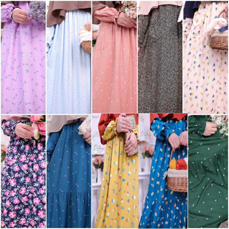 cat grey,kelaya cantaloupe,deesa black,arum lilac,punti baby blue ditsy agustus 2021 S M L Xl jumbo