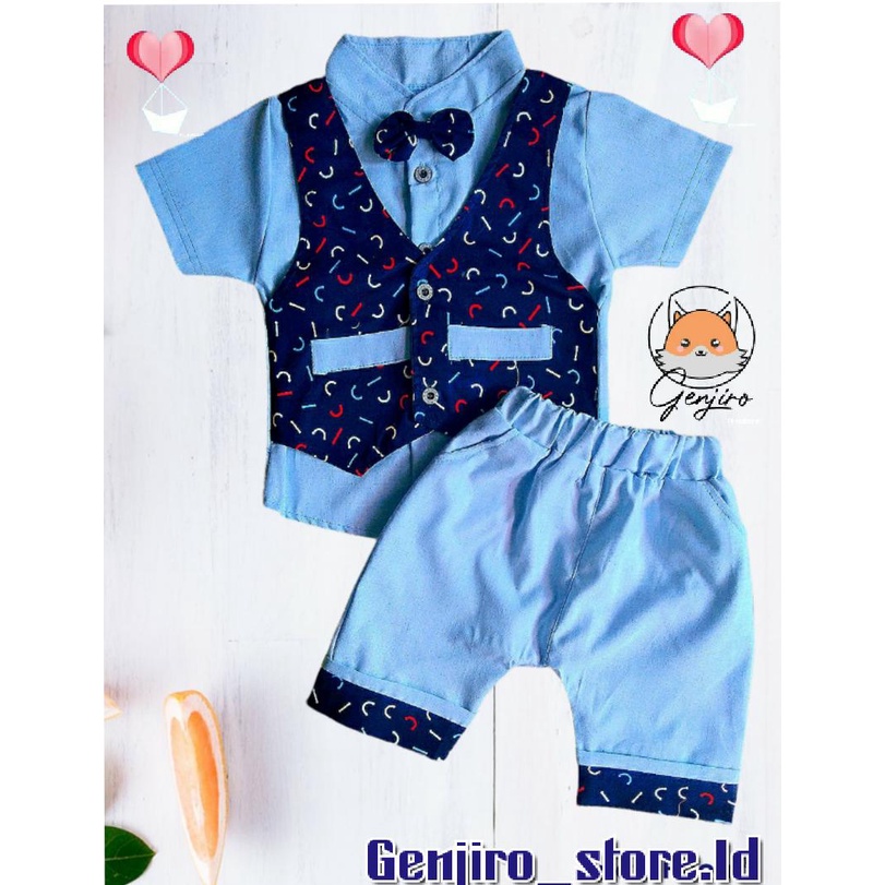 GENJIRO_STORE.ID/SETELAN ANAK LAKI LAKI/SETELAN ROMPI/CELANA JOGER/MOTIF ABSTRAKI/UNTUK/3BLN SAMPAI 4THN/COD