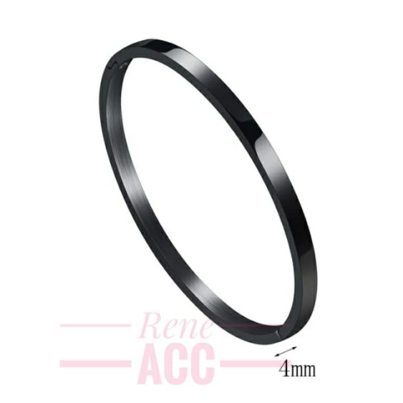 Gelang Hitam Titanium Polos Tanpa Logo Anti karat selamanya