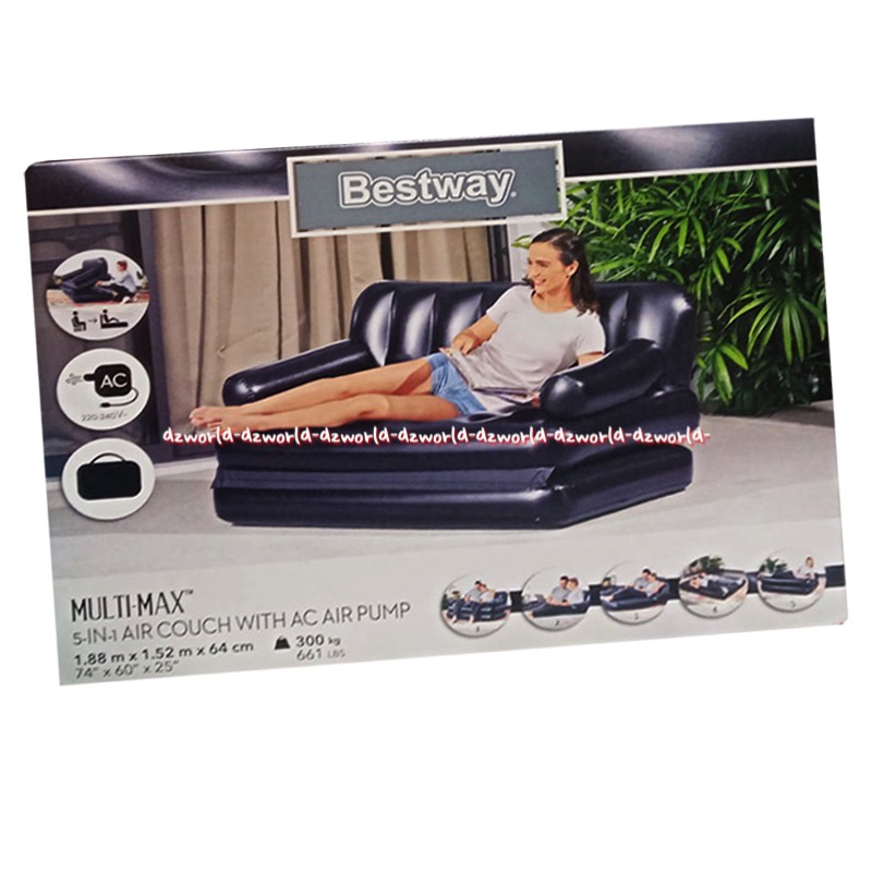 Bestway 188cm Multi Max 5in1 Sofa Kasur Angin Gratis Pompa Couch With AC Air Pump Sofa Best Way Kursi Soffa Tidur