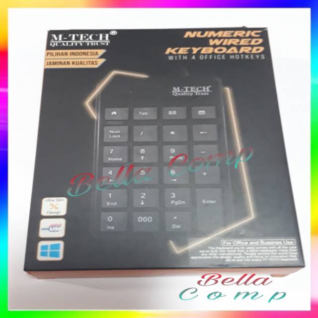 Keyboard Numerik M tech Numeric Keypad with 4 office hotkeys keyboard angka