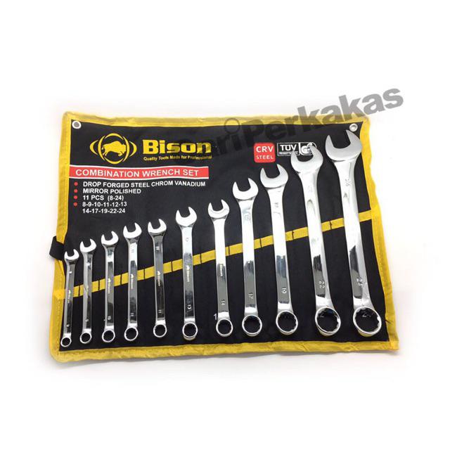 Kunci Ring Pas Set - Wrench Set 11 Pcs Bison 8 - 24 Mm