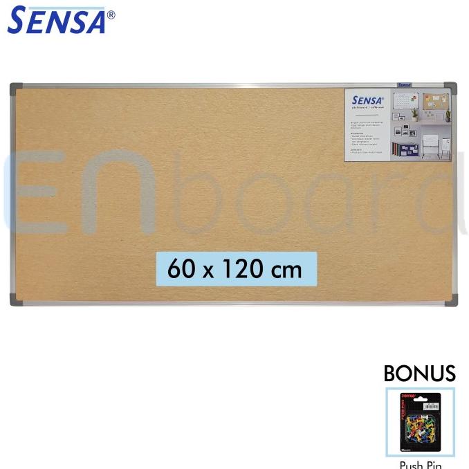 

Softboard Cork Pin Board / Papan Mading Gantung Sensa 60 x 120 cm