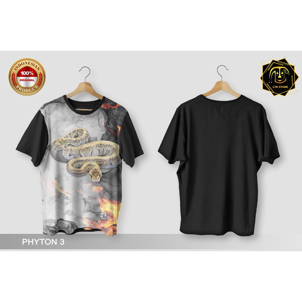 [ BAYAR DI TEMPAT ] BAJU PRINTING GAMBAR SNAKE PHYTON 3 BP  - KAOS DISTRO ORIGINAL MOTIF ULAR ORAI P