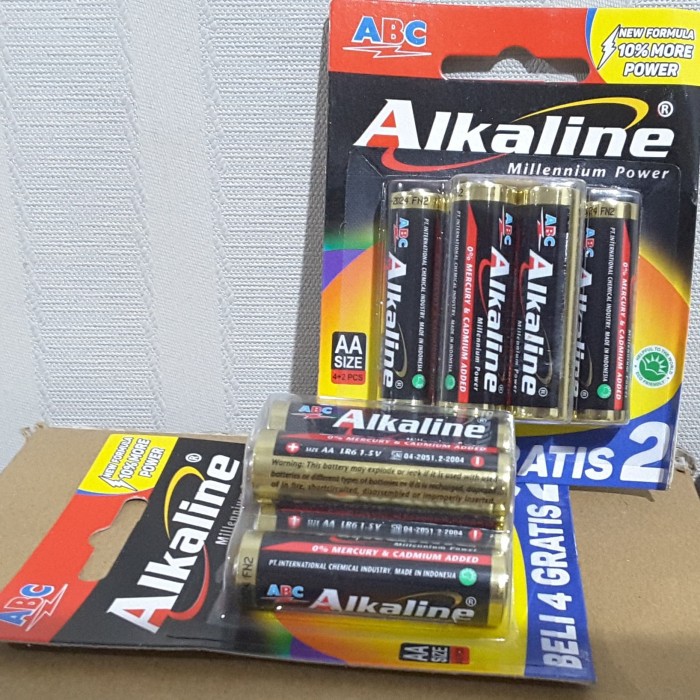 Alkaline LR6/AA / Baterai Alkaline AA Isi 6 / ABC Alkaline Ukuran AA 6 Pcs / Baterai Sedang Alkaline