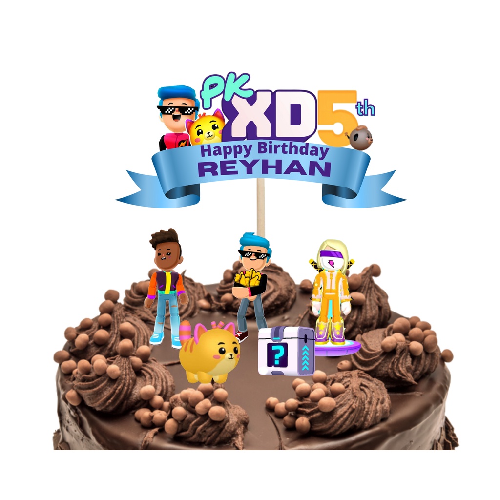 

topper pkxd, hiasan kue happy birthday