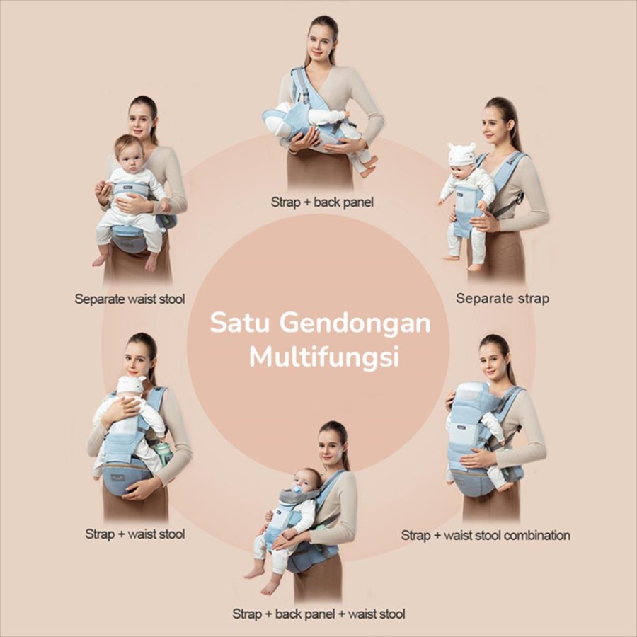 Coconi 2in1 Breathable Hipseat Carrier / Gendongan Bayi Multifungsi