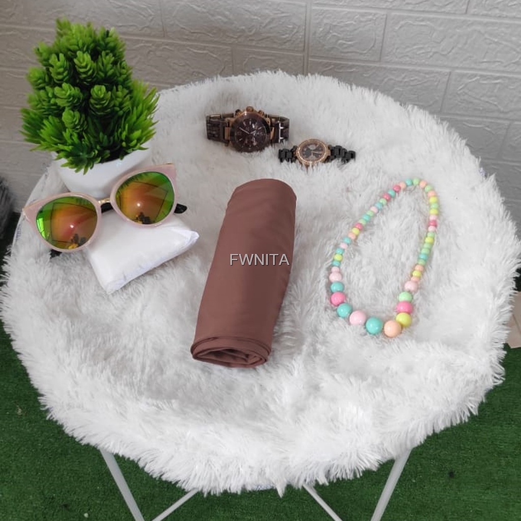 GAMIS LEBARAN MANSET ADEM LENGAN PANJANG MANGSET & MANSET ADEM LENGAN KUTUNG MANGSET POLOS WANITA INNER DRESS-MOCCA