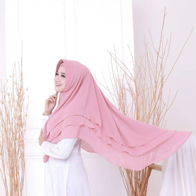 PROMO HIJAB KHIMAR TERBARU KHIMAR DENGAN 3 LAYER BEST SELLER - BAHAN CERUTY BABYDOLL PREMIUM