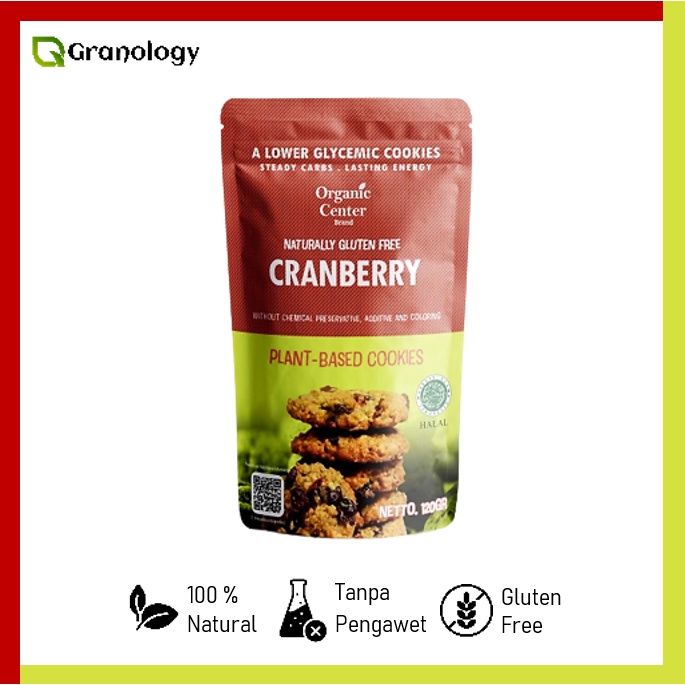 Organic Center Cookies Cranberry / Kukis Cranberry 120 gram