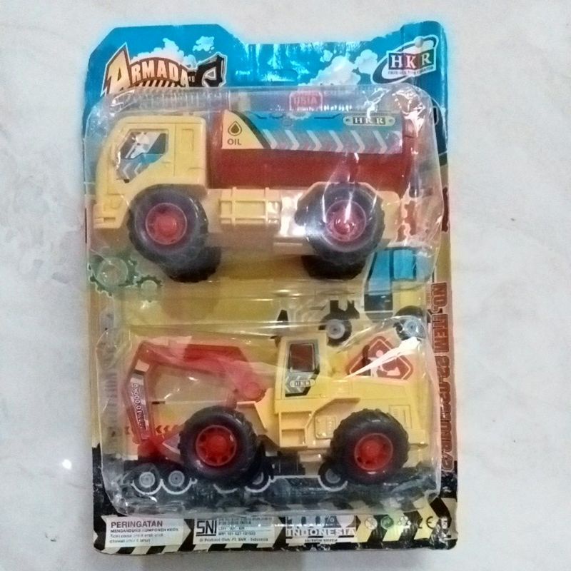 22-024101B/2 Mainan Truk Konstruksi isi 2 PC Tangki dan Excavator