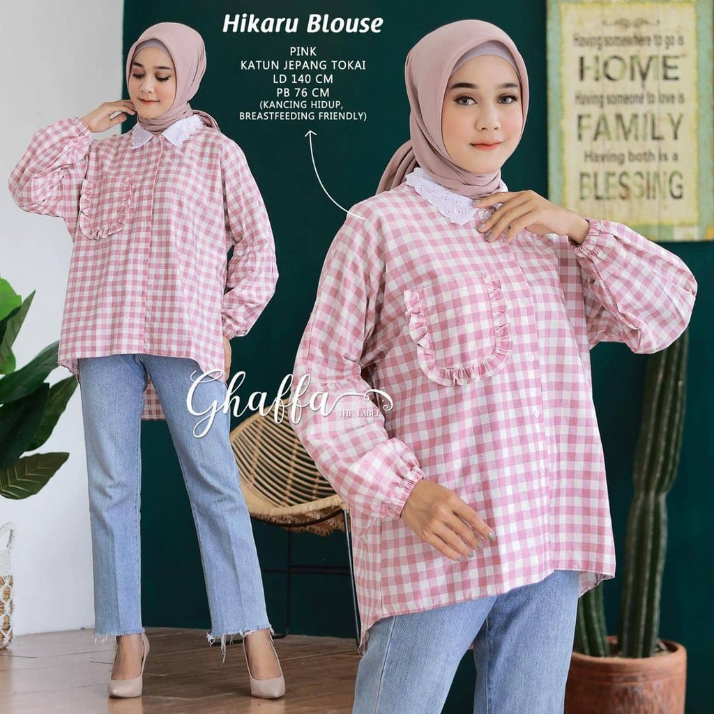 ALFAZZA/ HIKARU BLOUSE/ KATUN KOTAK PREMIUM / ATASAN WANITA PREMIUM / LILAC TRENDY BISA COD