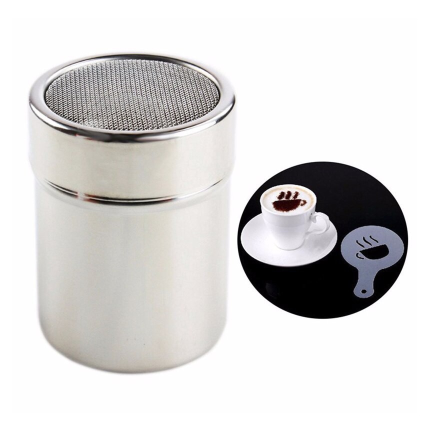 Huanyi Penabur Bubuk Stensil Kopi Coklat Gula Barista Serbaguna - HY18041504 - Silver Grab Med